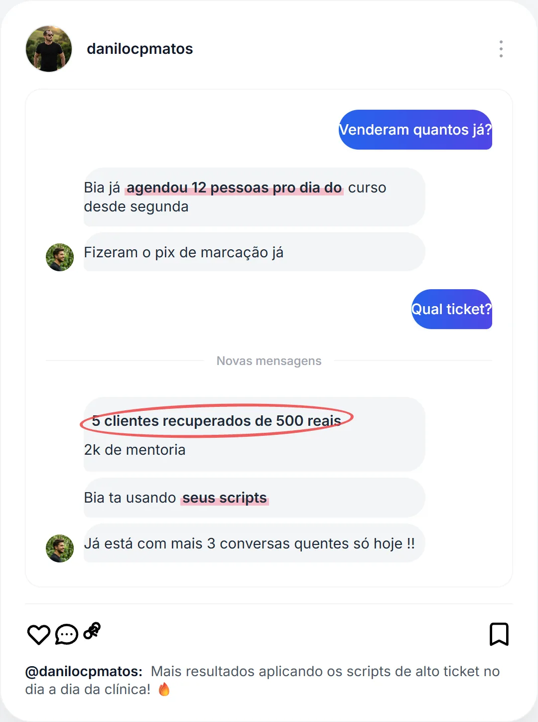 Depoimento Instagram