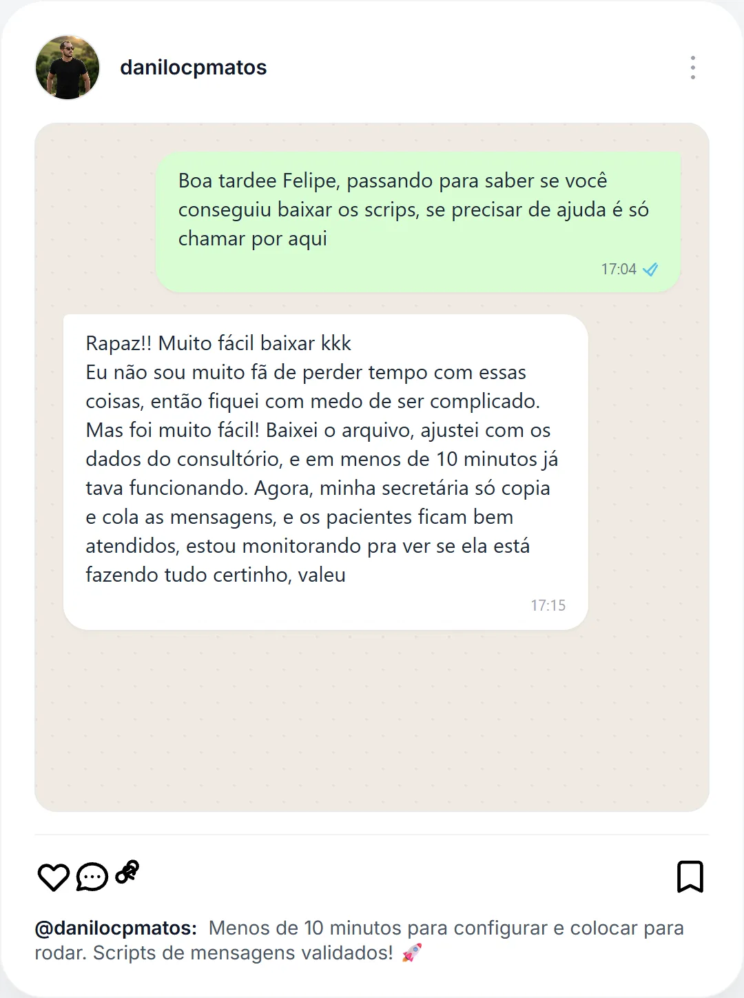 Depoimento WhatsApp